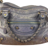 Balenciaga Vintage Distressed Purple Leather City Bag