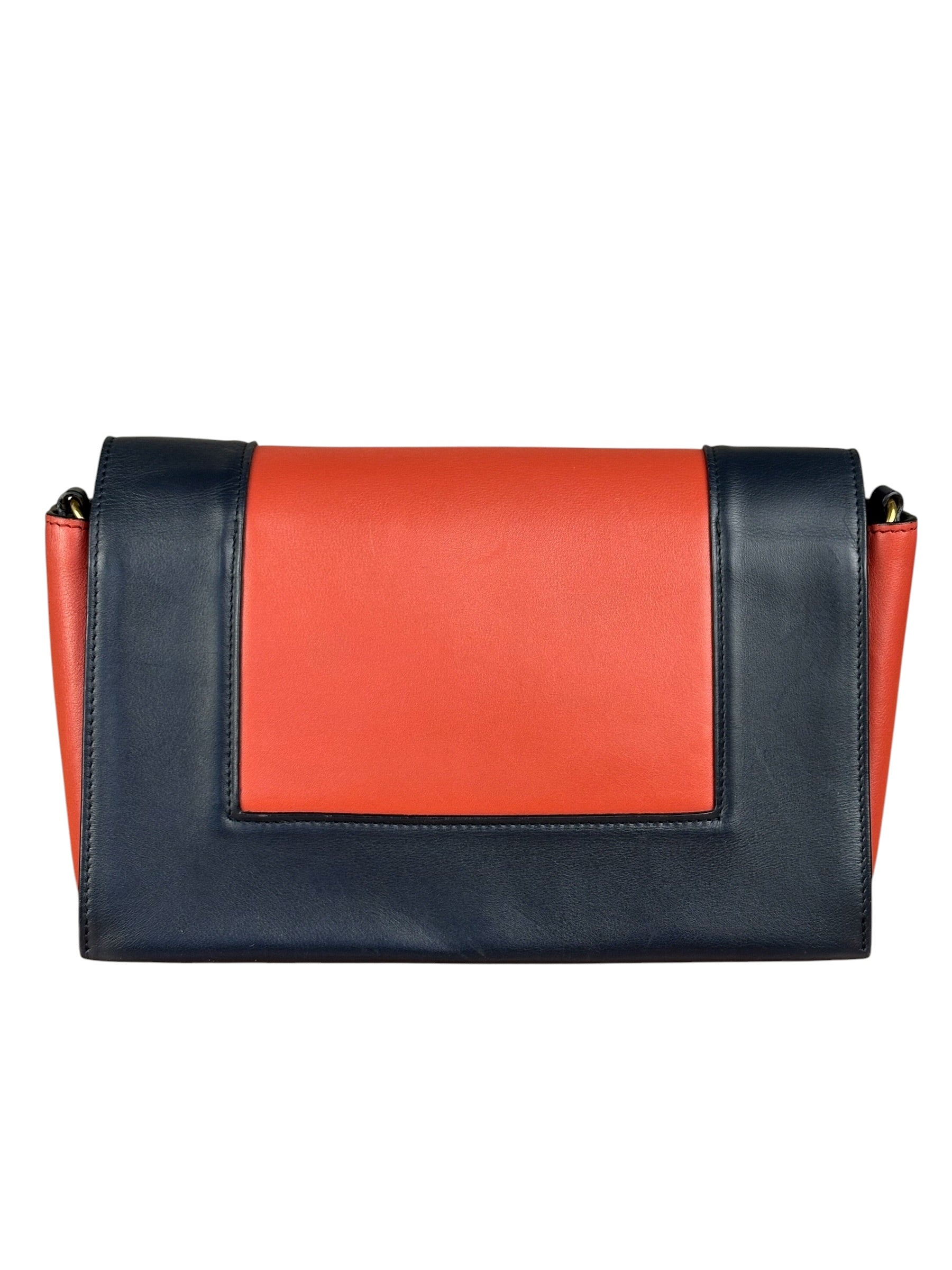 Celine Bicolor Leather Medium Frame Crossbody Bag