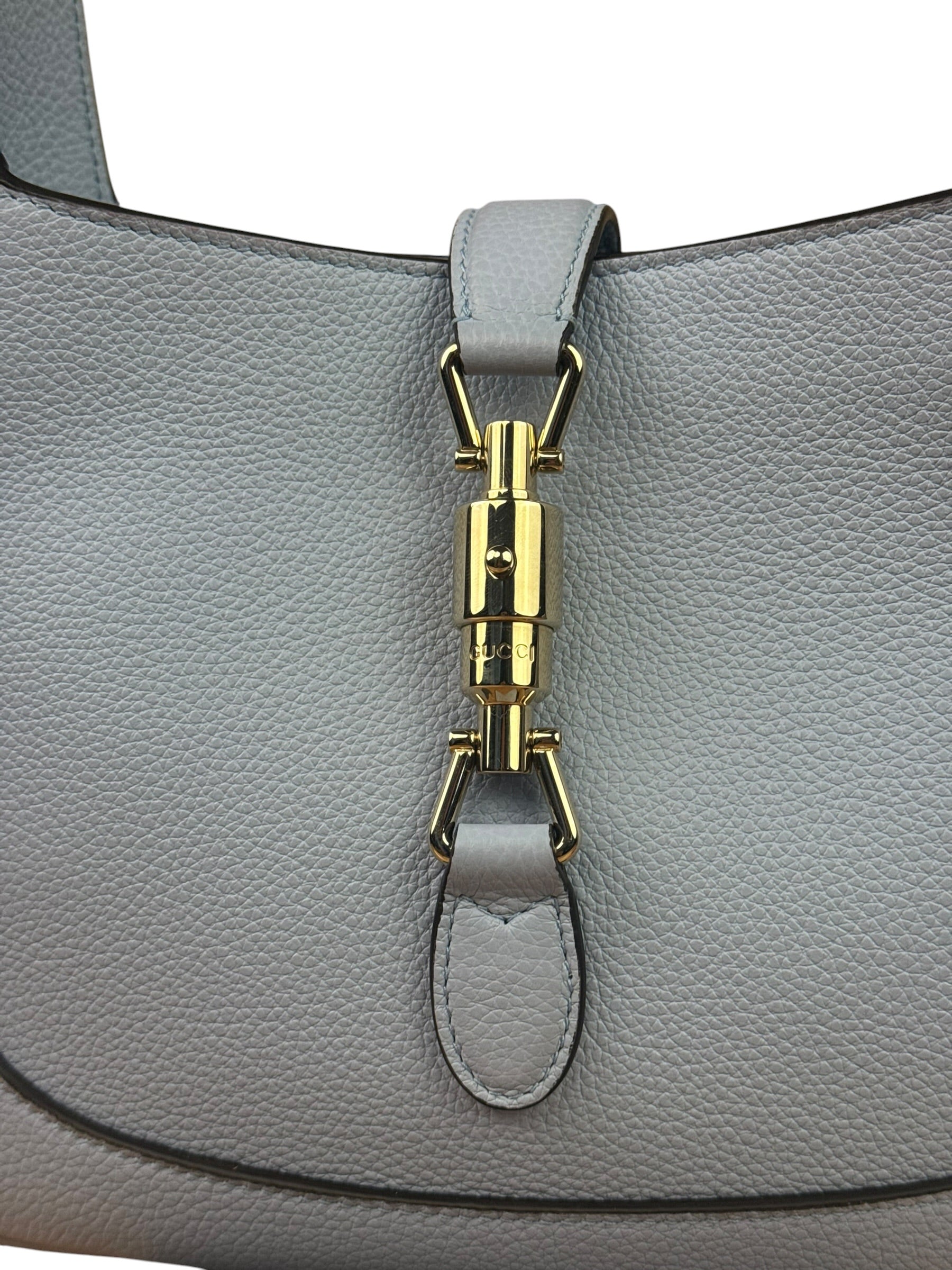 Gucci Jackie 1961 Hobo Bag Light Blue Grained Leather