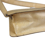 Bottega Veneta Vintage Yellow Lizard Print Clasp Handbag