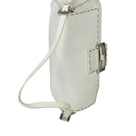 Fendi White Leather Selleria Baguette