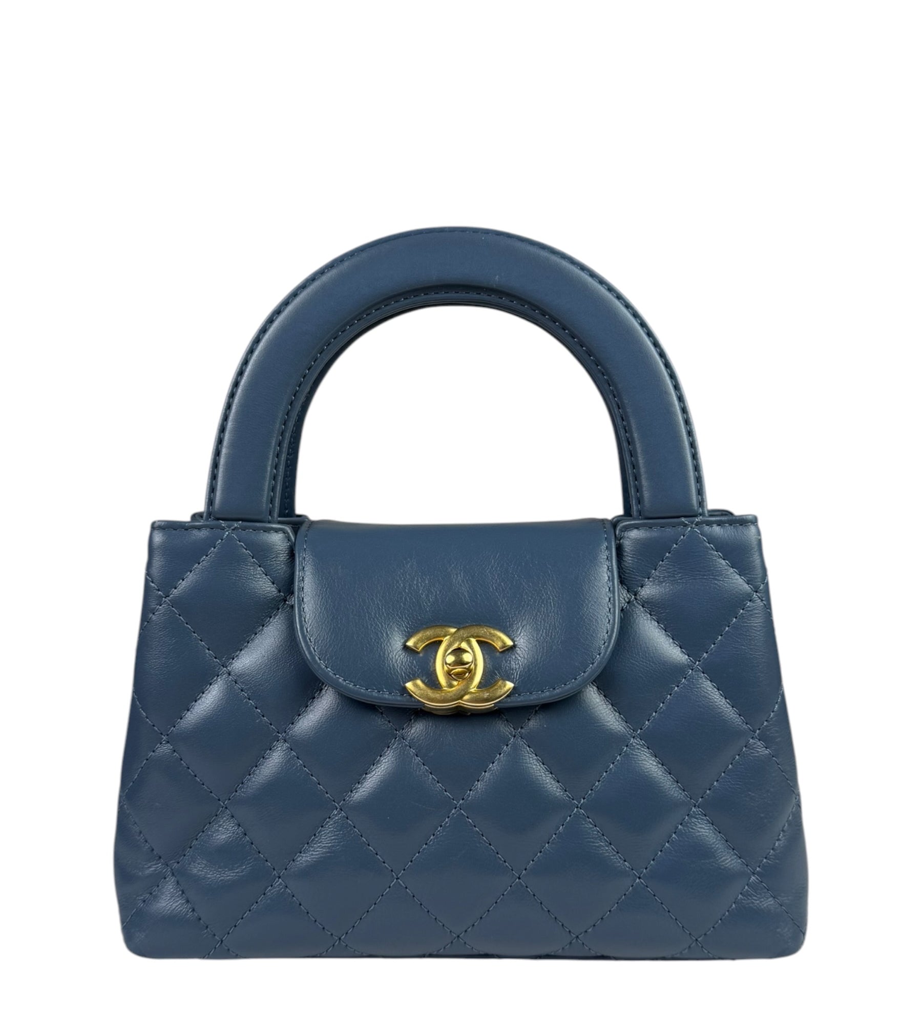 Chanel Blue Quilted Calfskin Nano Kelly Shopper Two-Way Bag 2023
