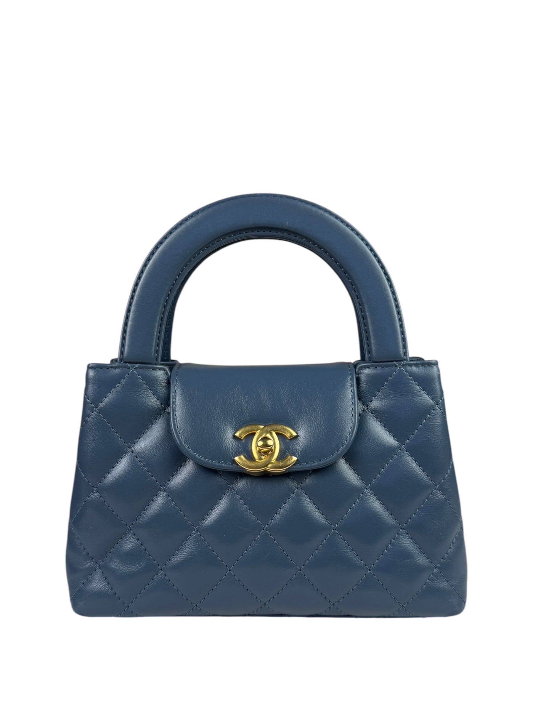 Chanel Blue Quilted Calfskin Nano Kelly Shopper Two-Way Bag 2023