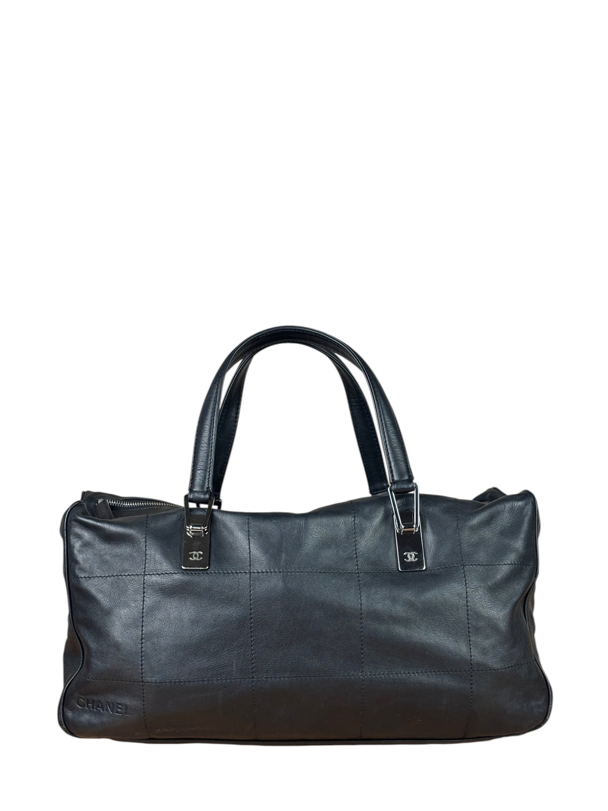 Chanel Black Lambskin Boston Chocolate Bar Bag