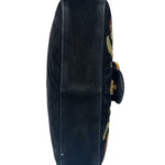 Gucci Black Velvet Marmont Floral Embroidered Shoulder Bag