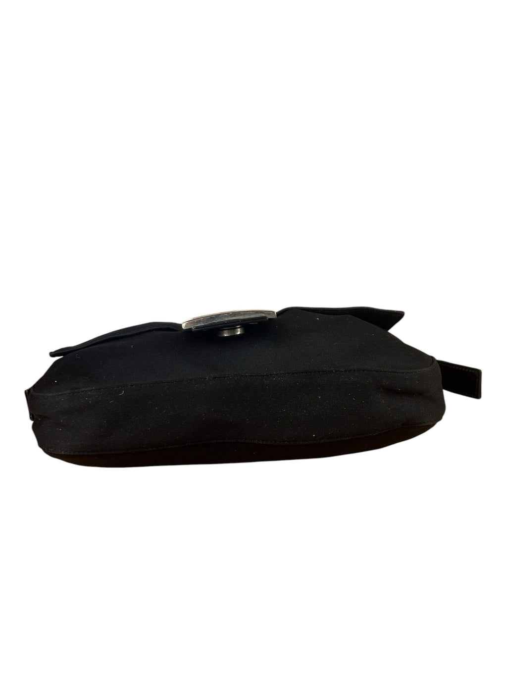 Fendi Black Leather Trim Neoprene Baguette