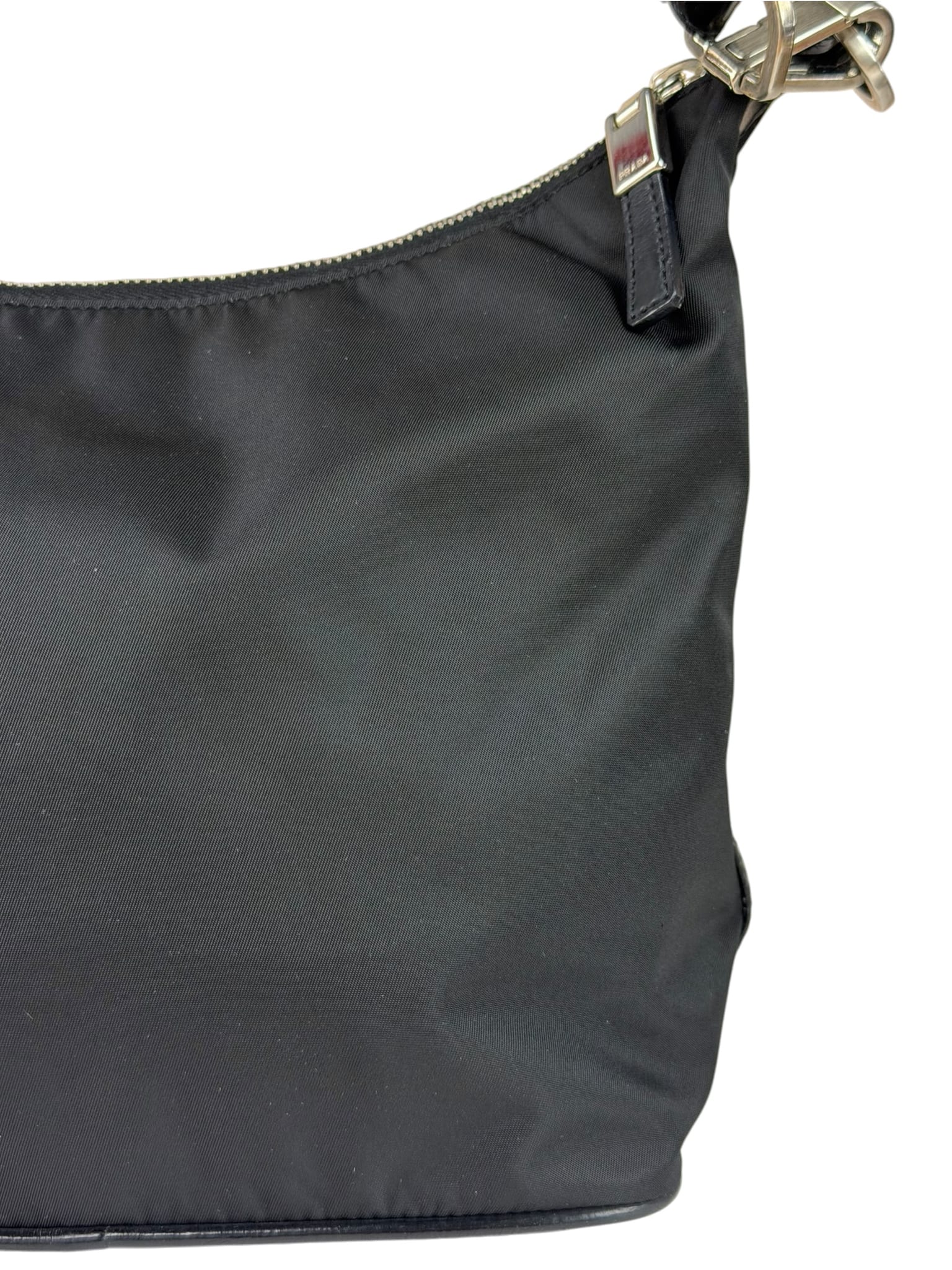 Prada Black Leather Trim/Tessuto Nylon  Shoulder Bag