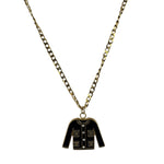 Chanel Black/Gold Jacket Pendant CC Logos Necklace