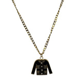 Chanel Black/Gold Jacket Pendant CC Logos Necklace