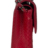 Chanel Classic Double Flap Python Bag Pink 2014