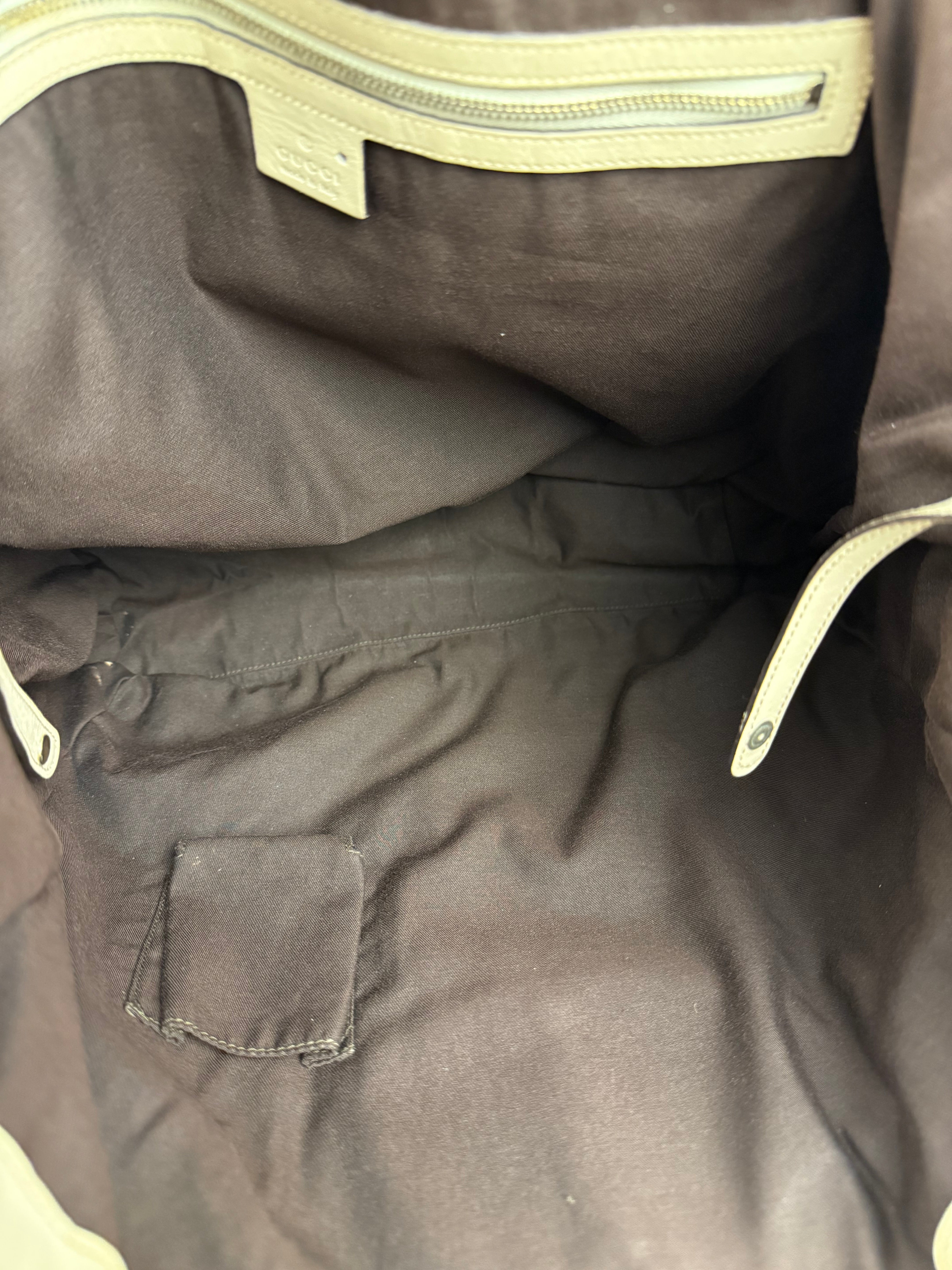 Gucci Britt Leather Tote Beige