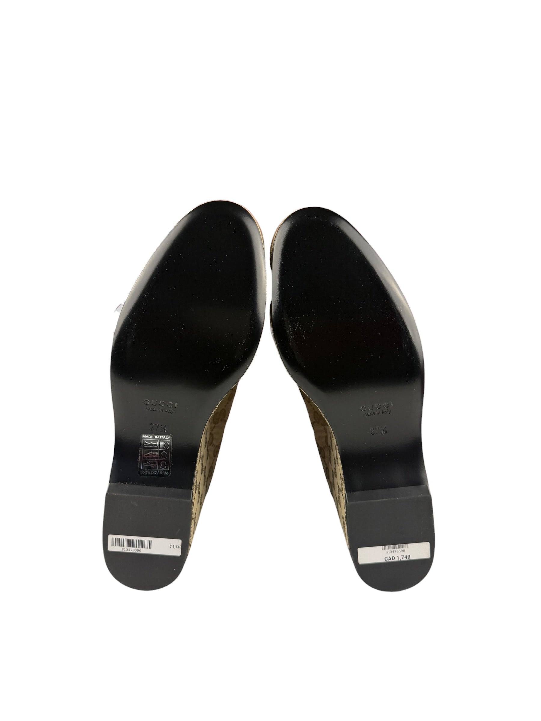 Gucci Horsebit GG Canvas Platform Loafers
