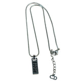 Christian Dior Vintage Logo Plate Pendant Necklace