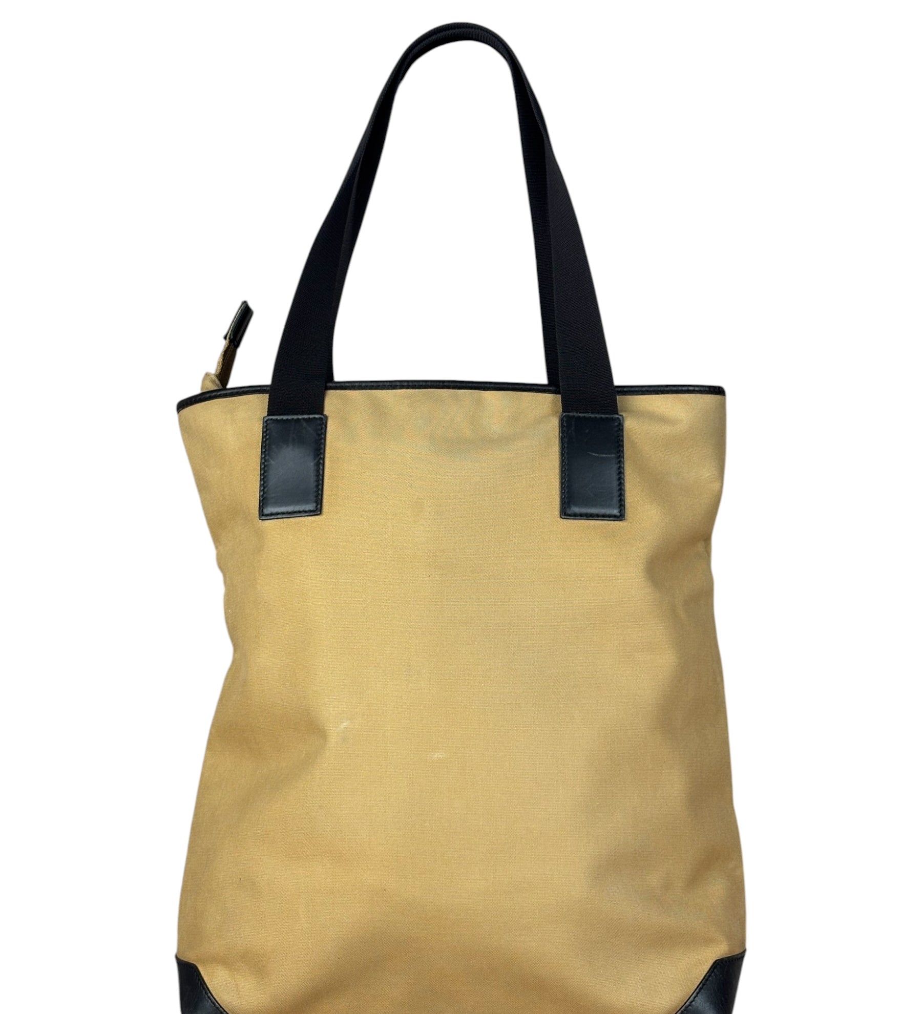 Gucci Vintage Brown Canvas Zip Tote