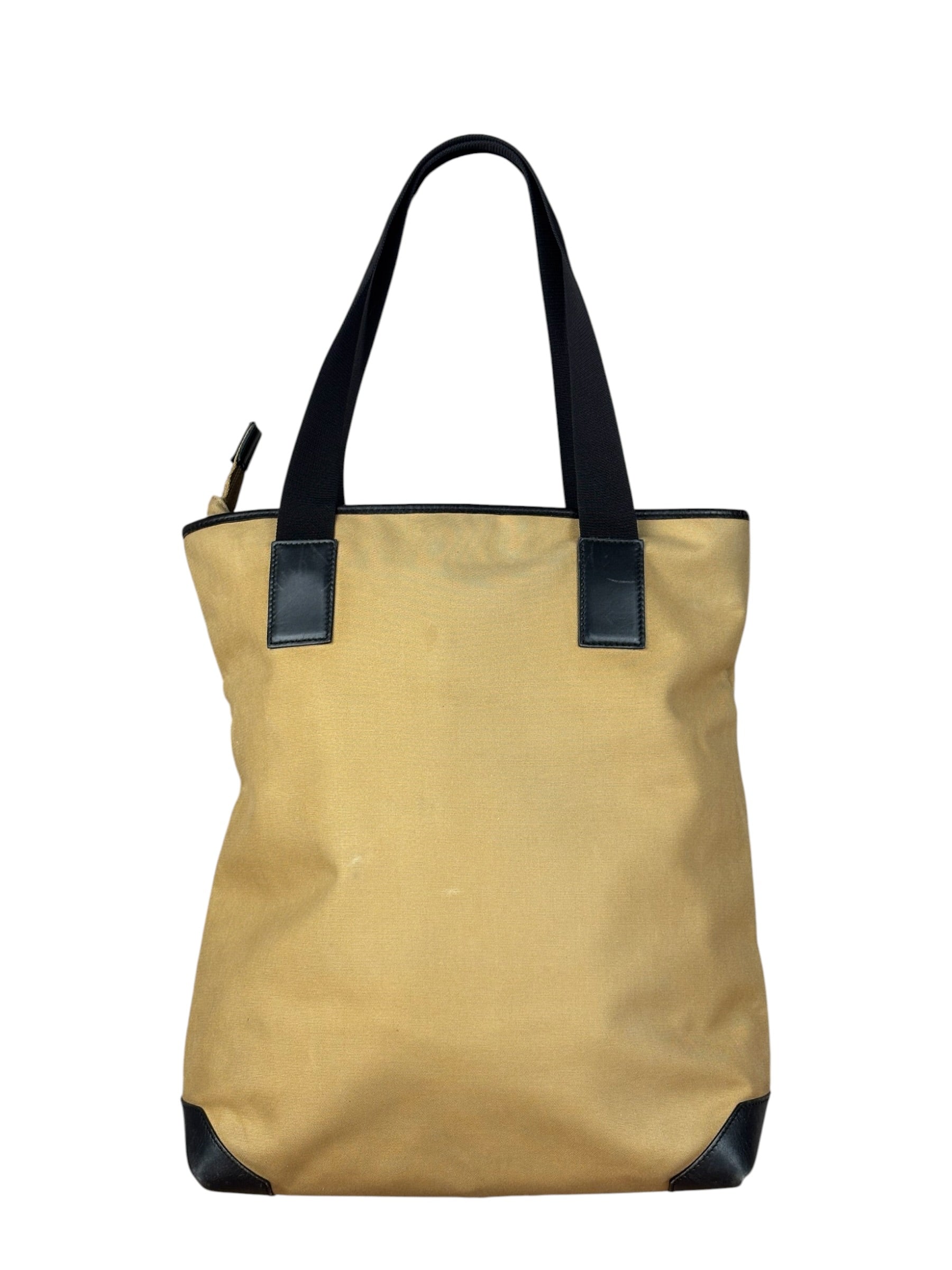 Gucci Vintage Brown Canvas Zip Tote