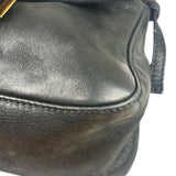 Fendi Shiny Black Suede Small Baguette