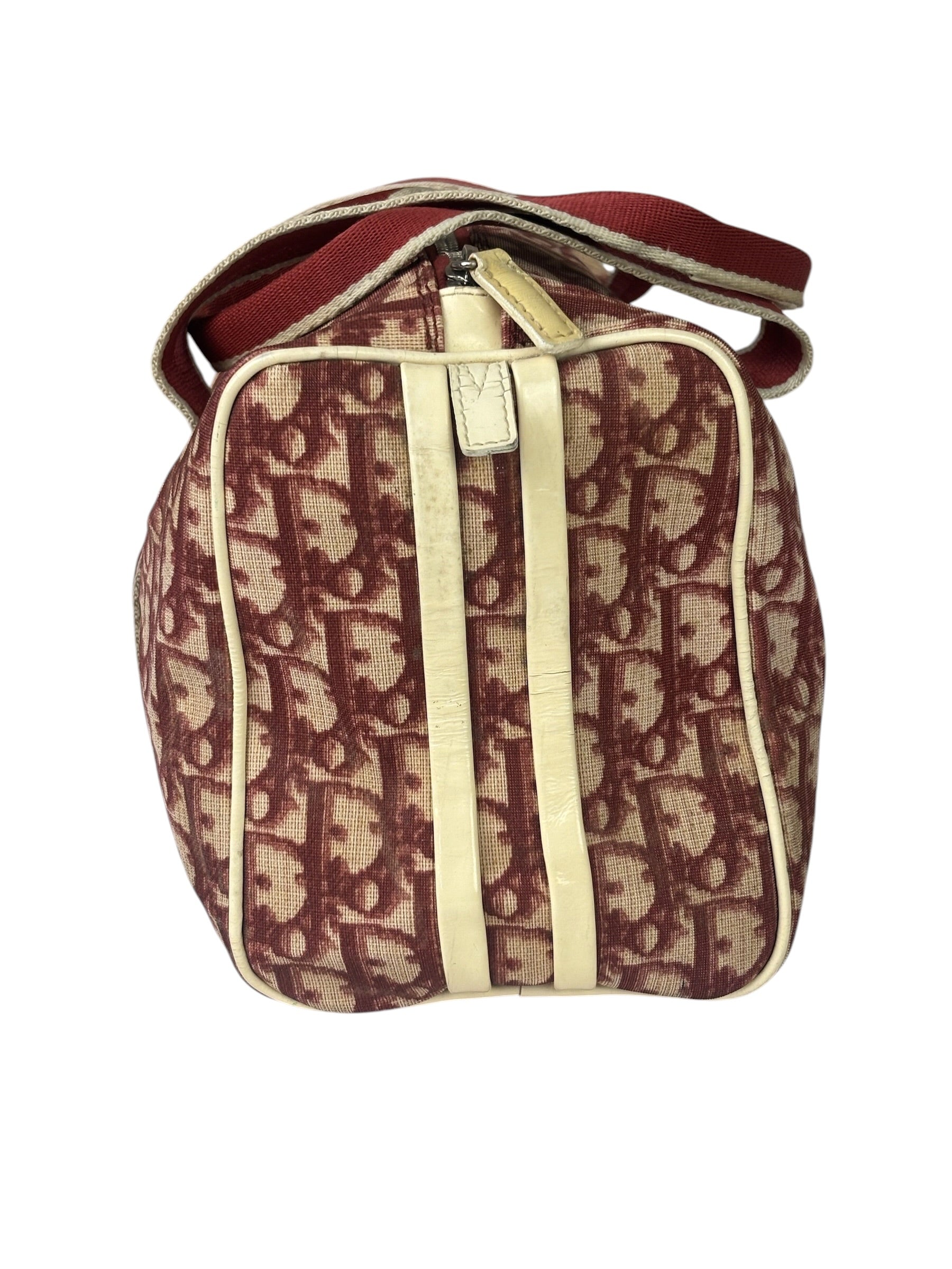Christian Dior Vintage Red Trotter Boston Bag