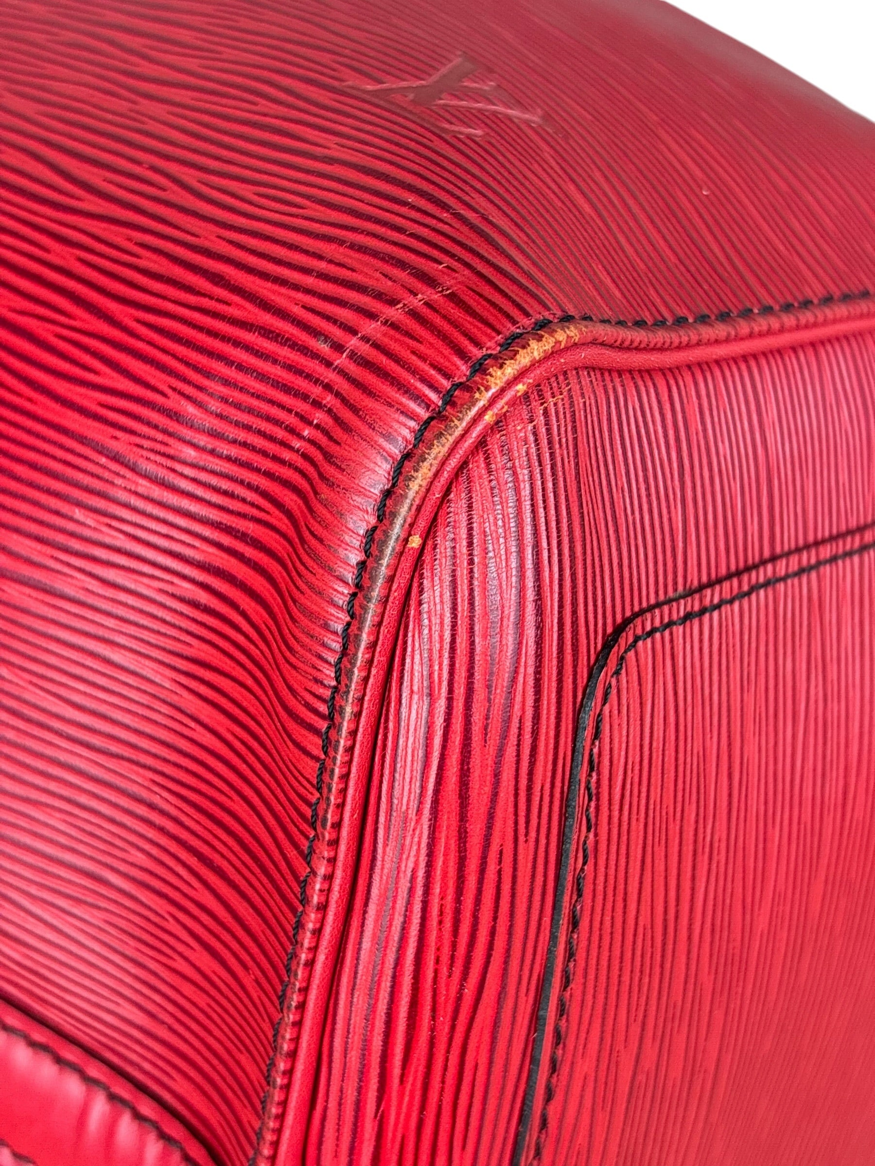 Louis Vuitton Red Epi Keepall Duffel Hand Bag
