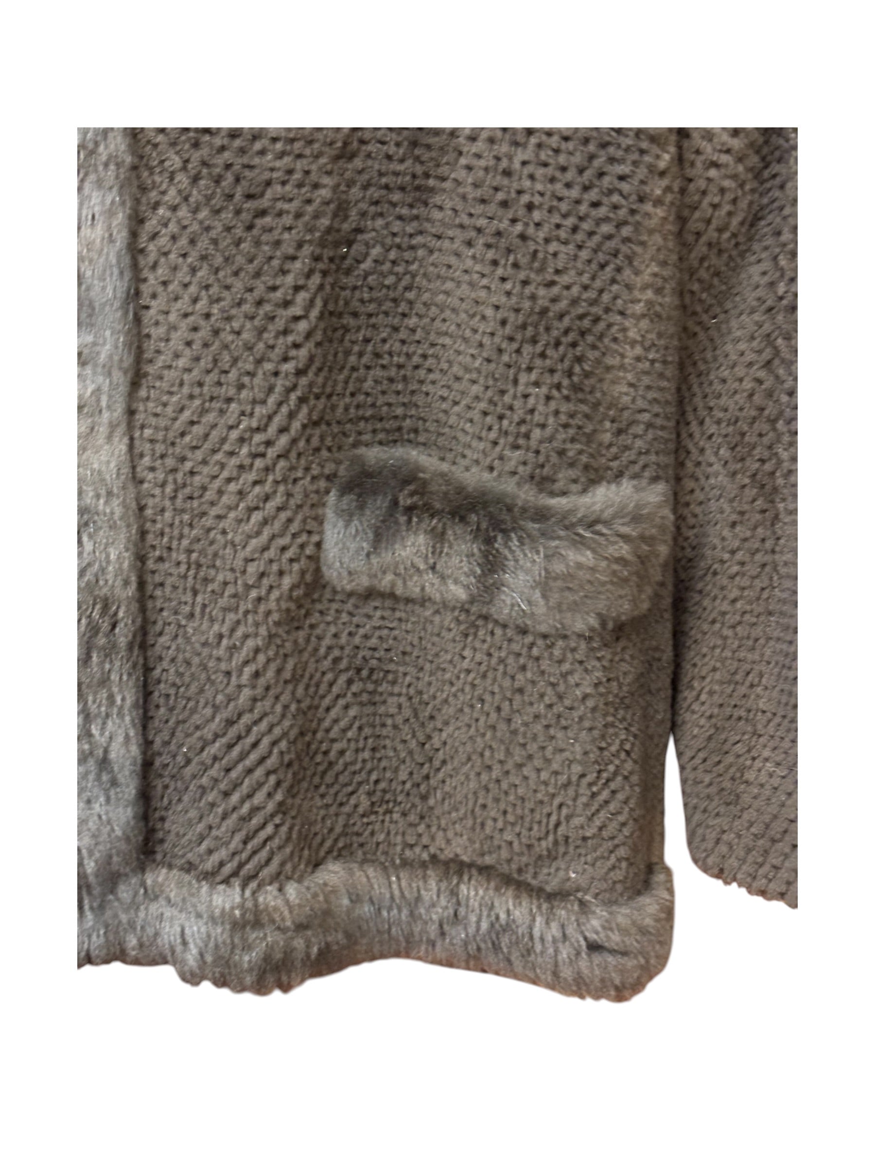 Flash Moonbat Brown Rabbit Fur Reversible Coat
