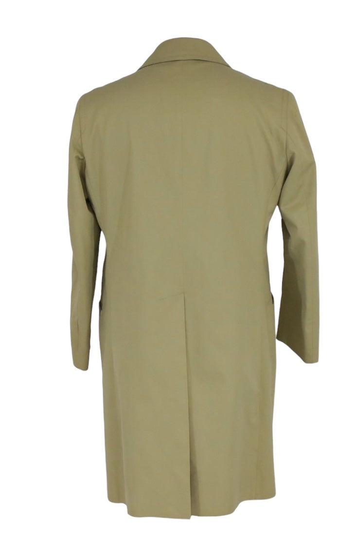 Burberry Vintage Khaki Plaid Lined Mid-Length Coat