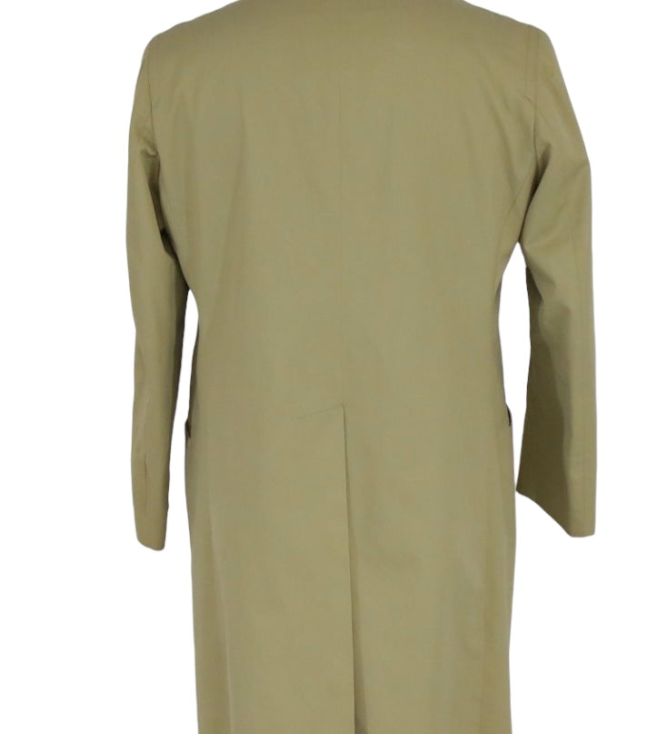 Burberry Vintage Khaki Plaid Lined Mid-Length Coat