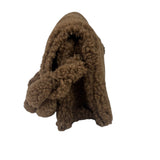 Jacquemus Brown Leather Trim  Le Bambidou Shearling Shoulder Bag