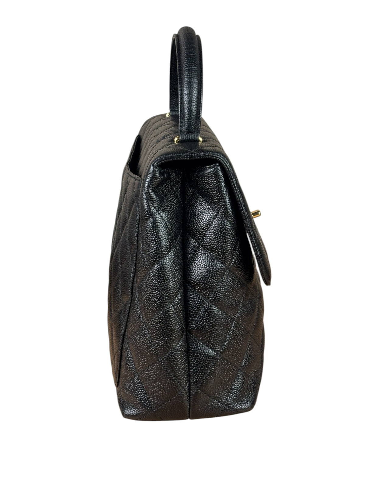 Chanel Black Caviar Quilted Medium Top Handle Bag 2000