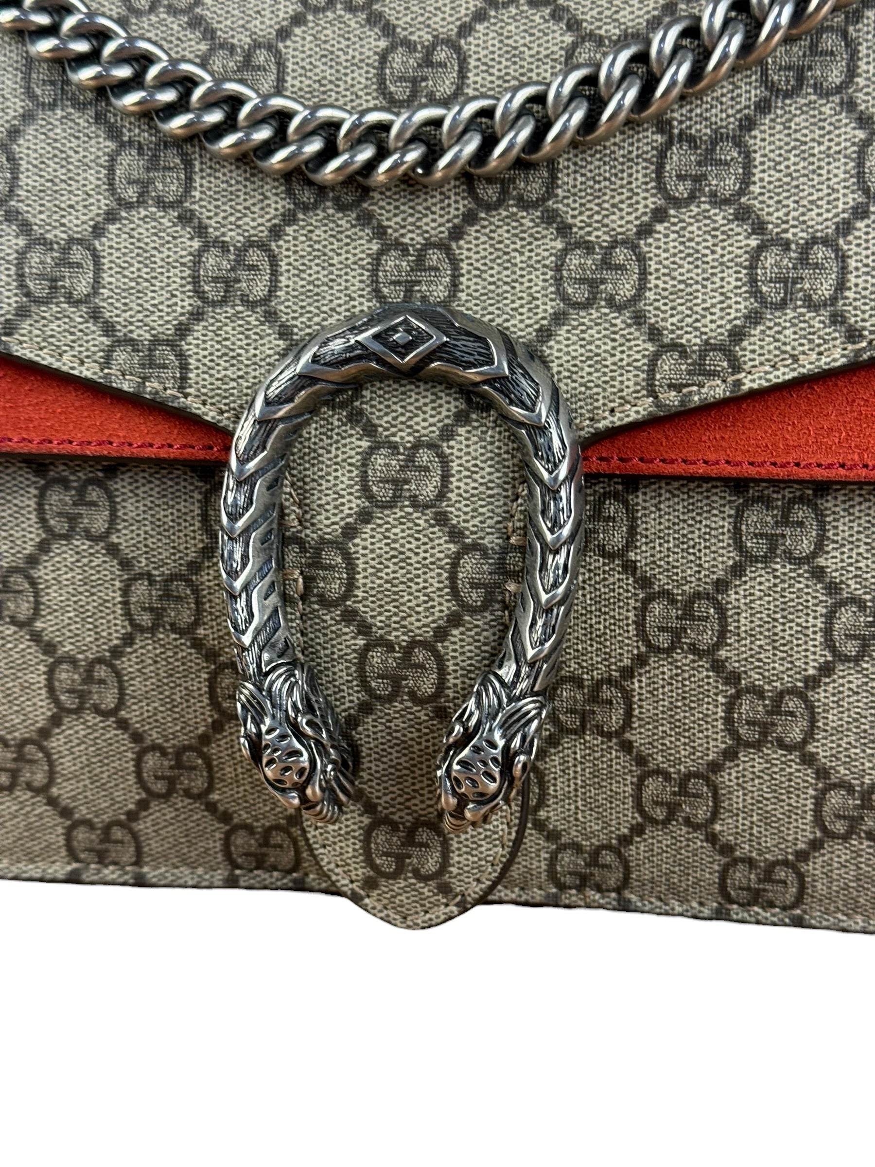 Gucci Dionysus GG Supreme Shoulder Bag Beige/Red