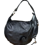 Fendi Vintage Black Leather Oyster Hobo Bag