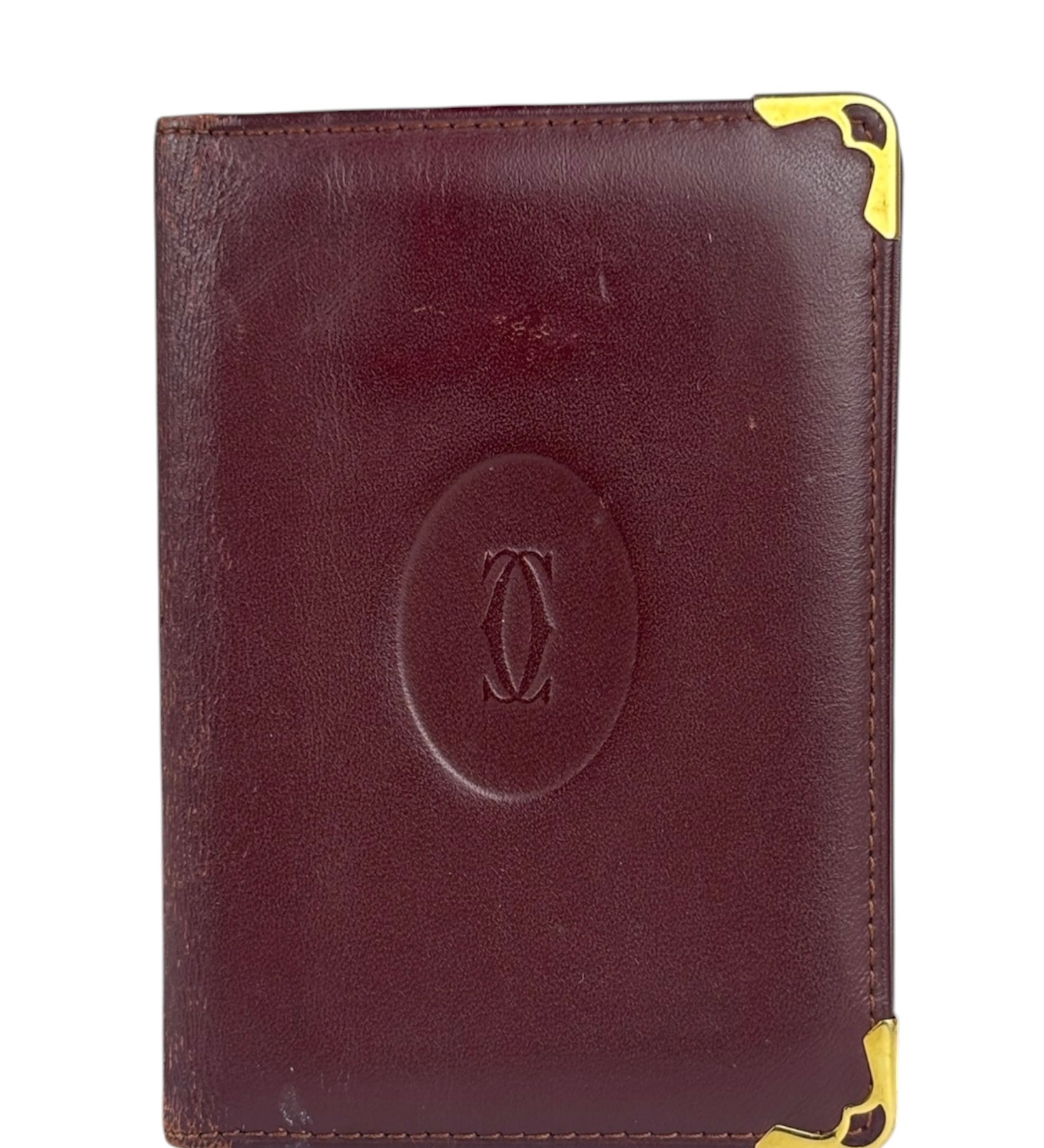 Cartier Vintage Burgundy Leather Wallet