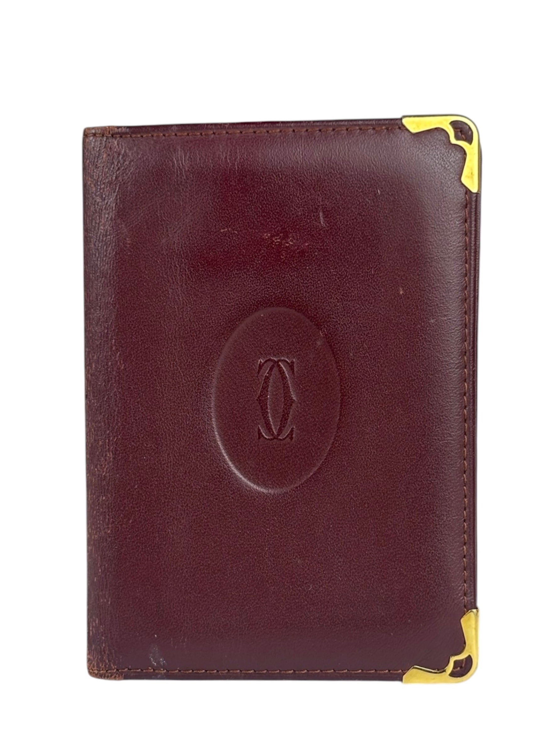 Cartier Vintage Burgundy Leather Wallet