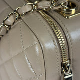 Chanel Beige Quilted Lambskin CC Trendy Bowling Bag 2017