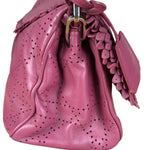 Christian Dior Purple Ruffle Leather New Lock Flap Bag