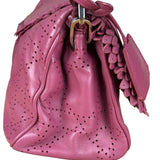 Christian Dior Purple Ruffle Leather New Lock Flap Bag