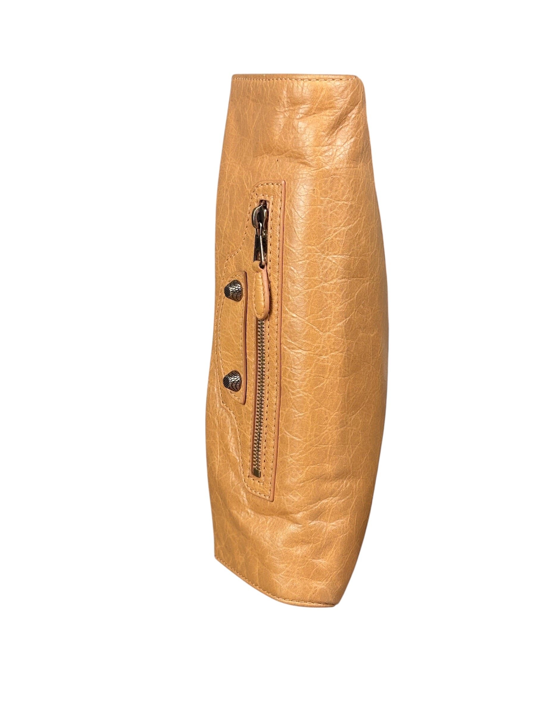 Balenciaga Peach Leather Le City Clutch