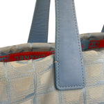Chanel Blue Leather Trim New Travel Tote Bag 2002