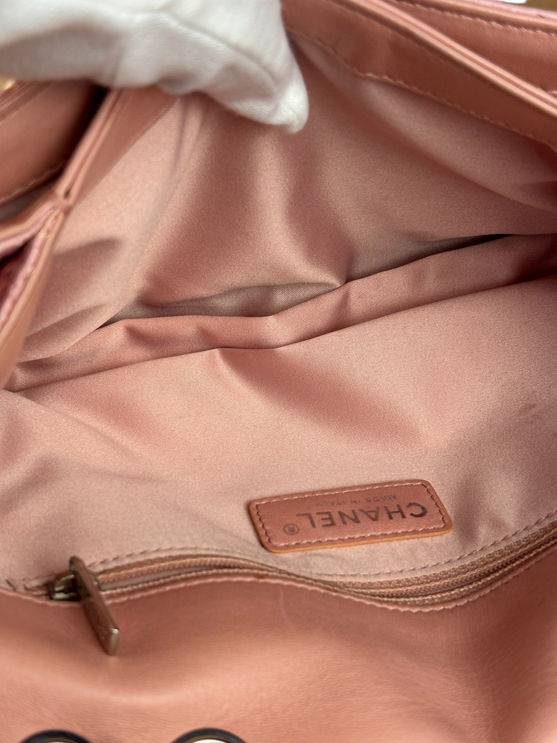 Chanel Pink Leather Small Unlimited Stitch Flap Shoulder Bag 1999