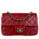 Chanel Red Quilted Leather Classic Mini Flap Bag 2012