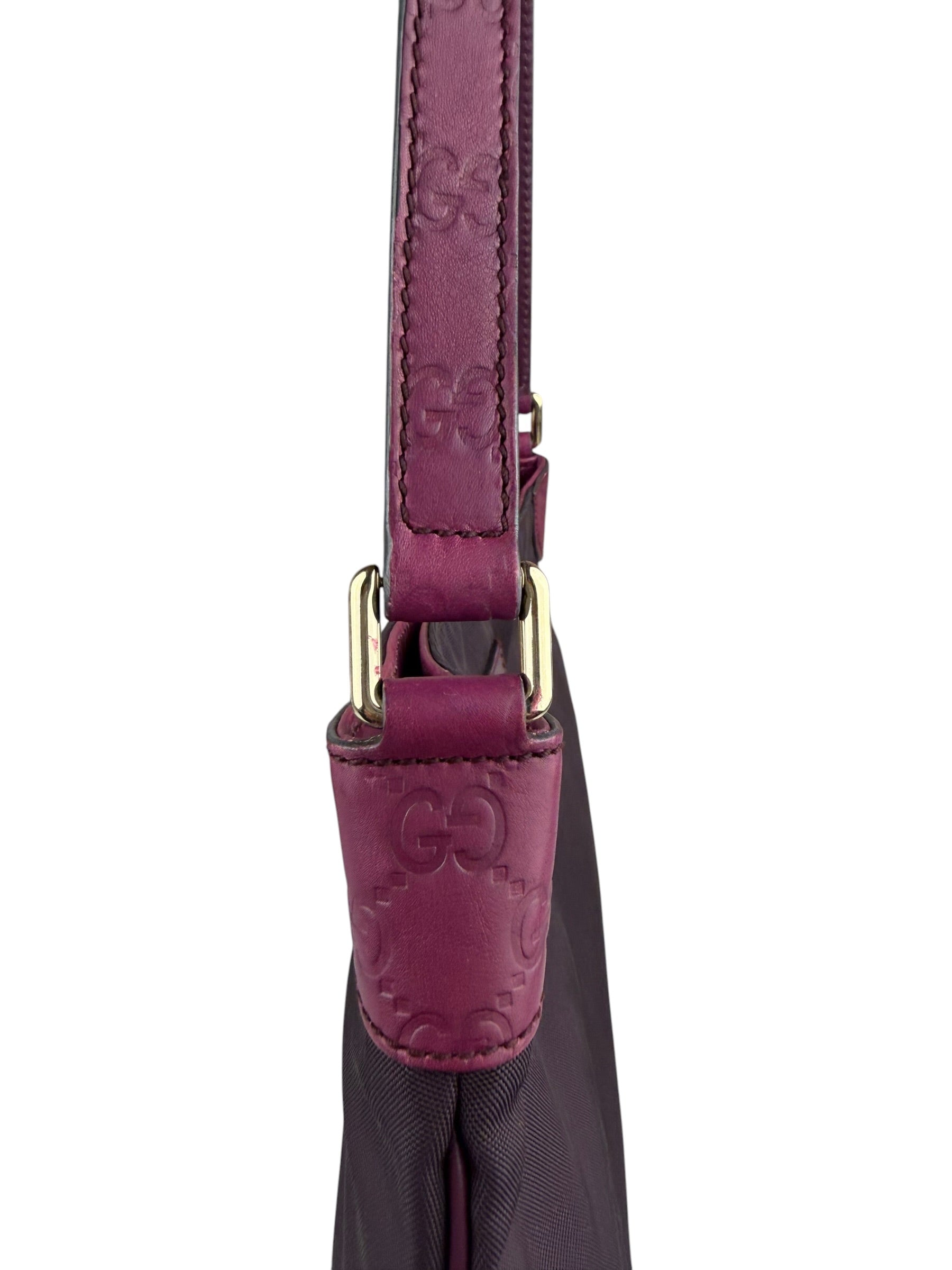 Gucci Vintage Purple Canvas Shoulder/Hobo Bag