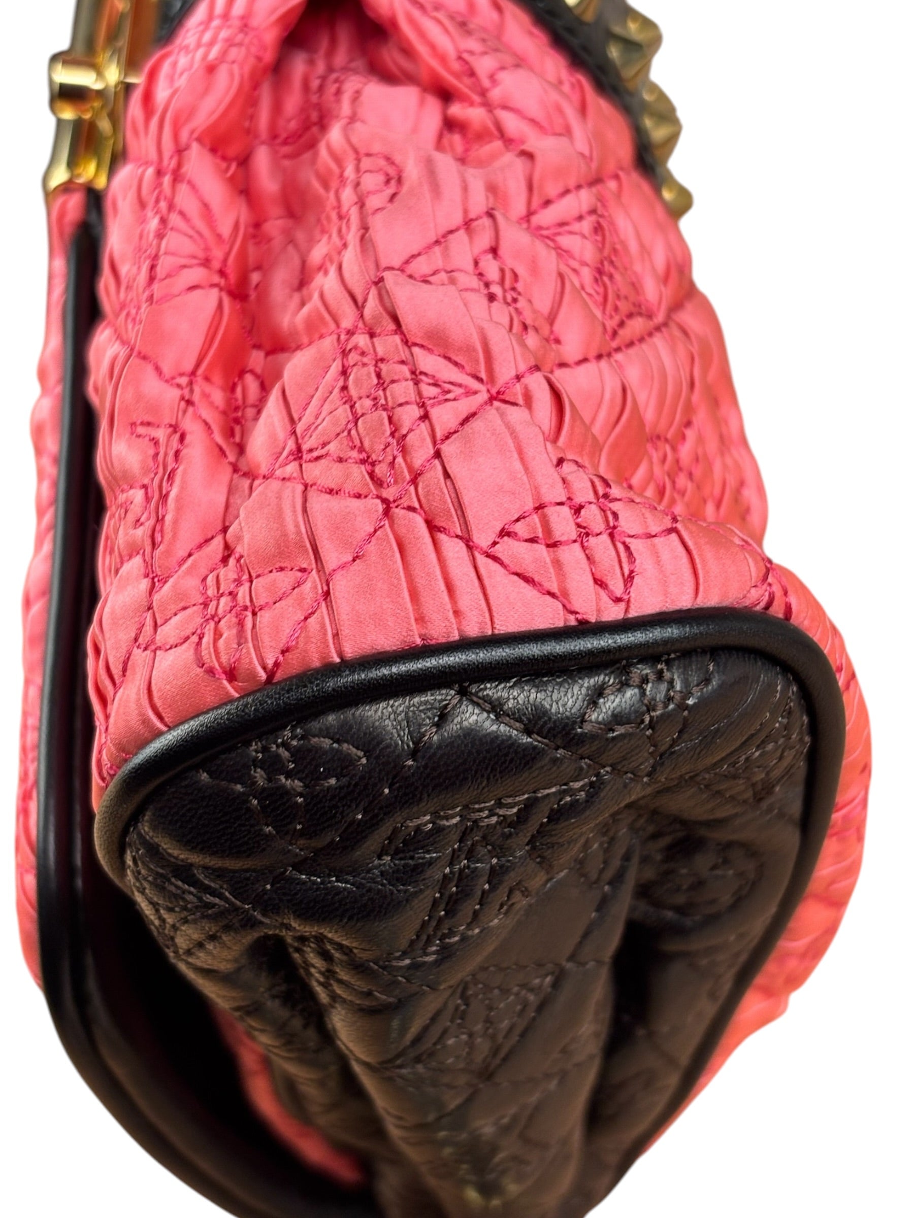 Louis Vuitton Limited Edition Bunny Pink Leather Monogram Coquette Clutch