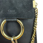 Chloé Suede Black Leather Faye Mini Bracelet Bag
