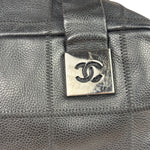 Chanel Black Quilted Leather Chocolate Bar Bowling Handbag