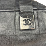 Chanel Black Quilted Leather Chocolate Bar Bowling Handbag