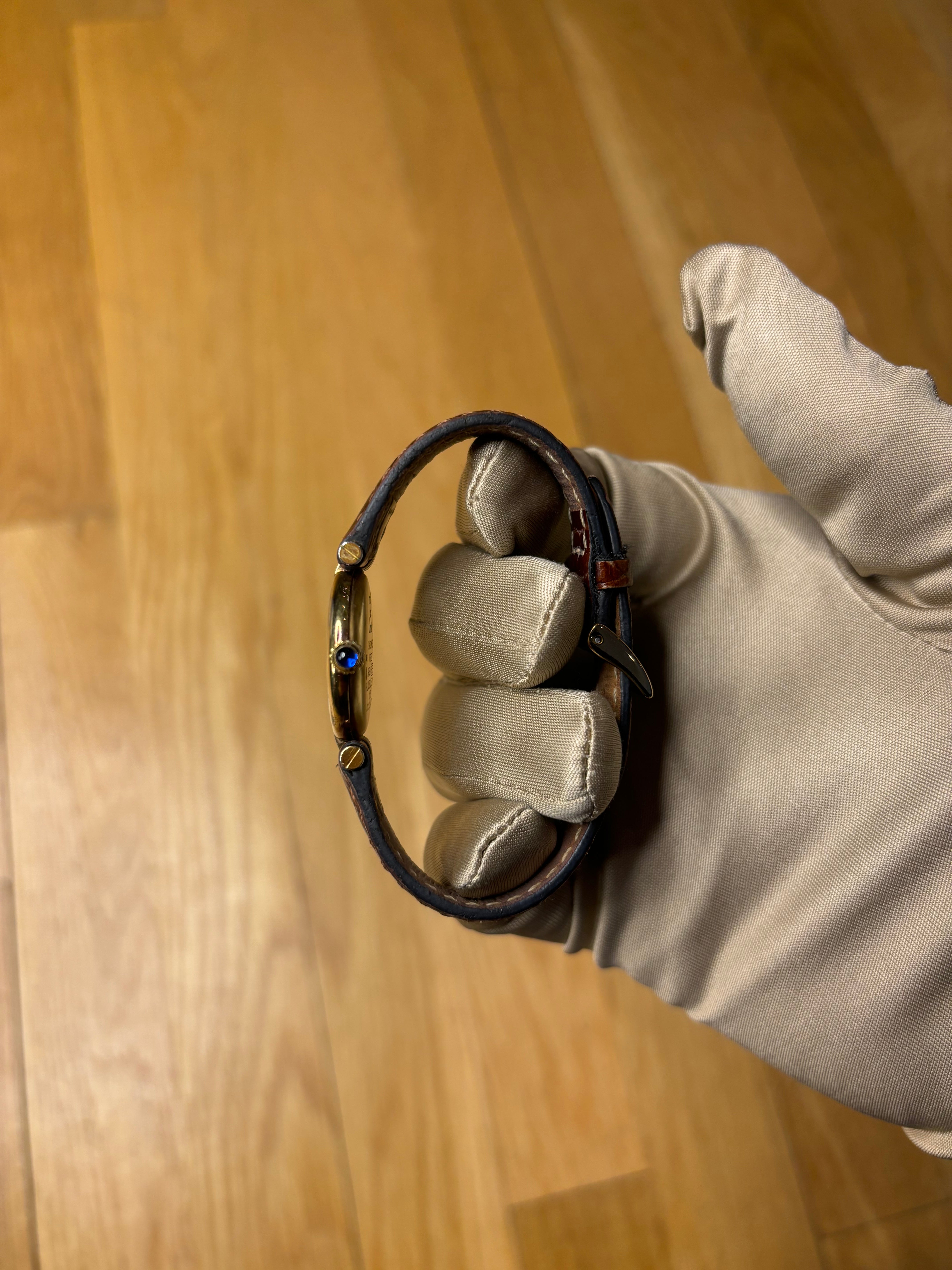 Cartier Must De Vendome Brown Leather Strap