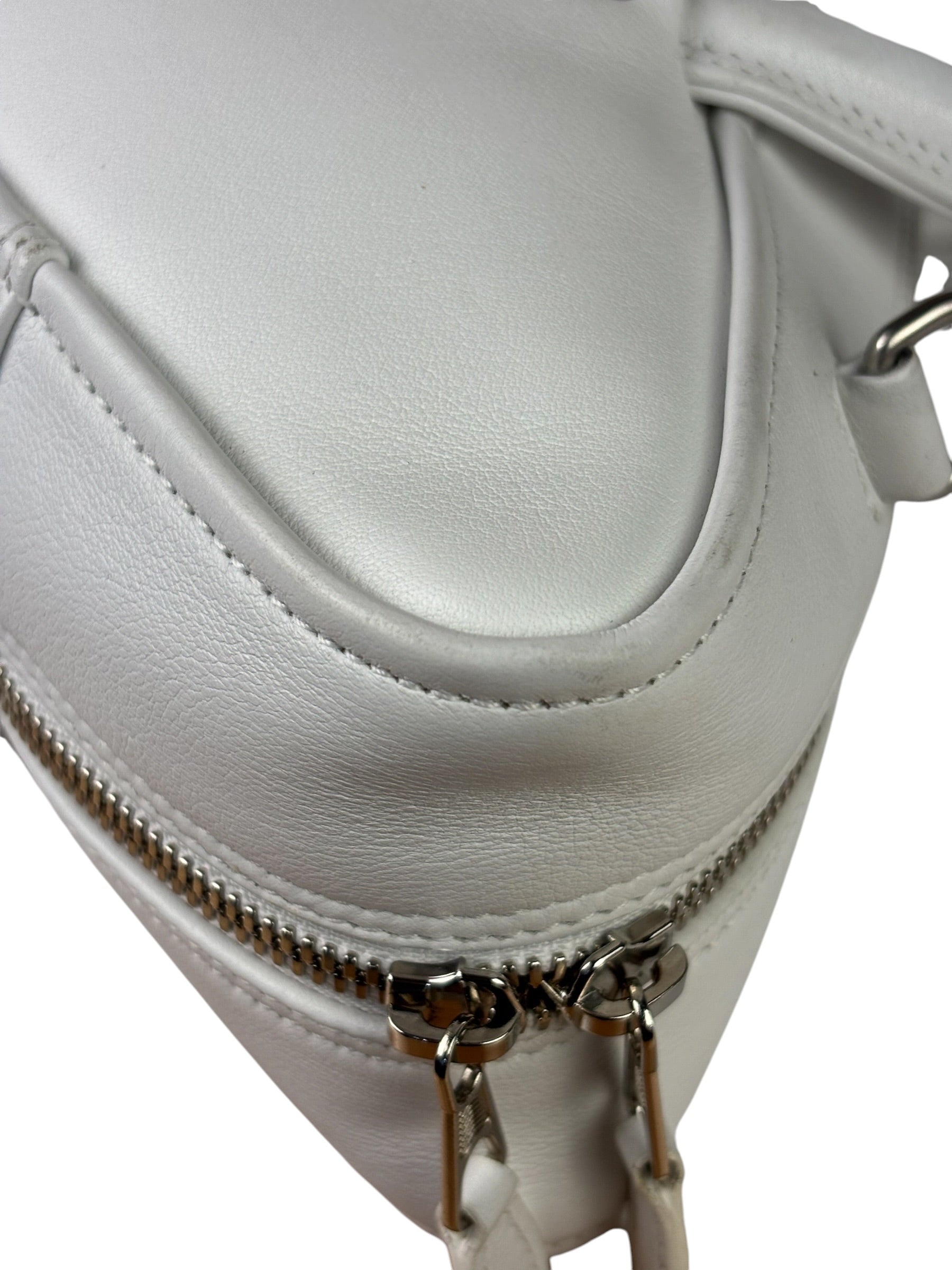 Balenciaga White Leather Triangle Two-Way Bag