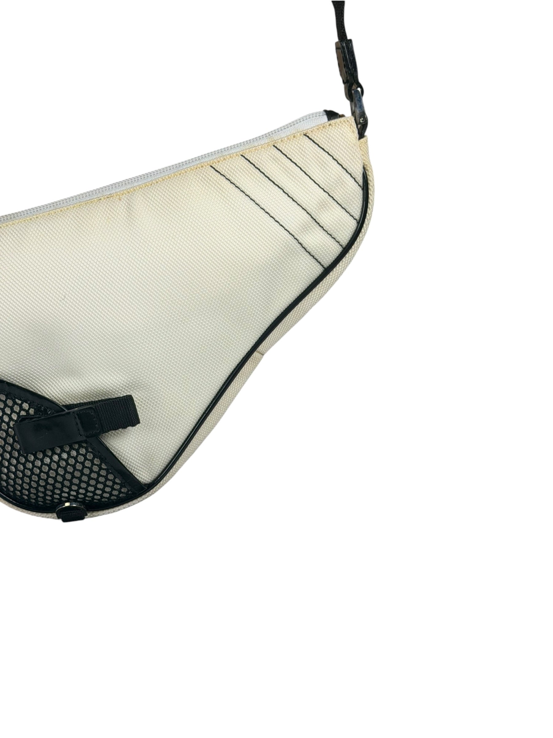 Christian Dior Cream Nylon Saddle Bag