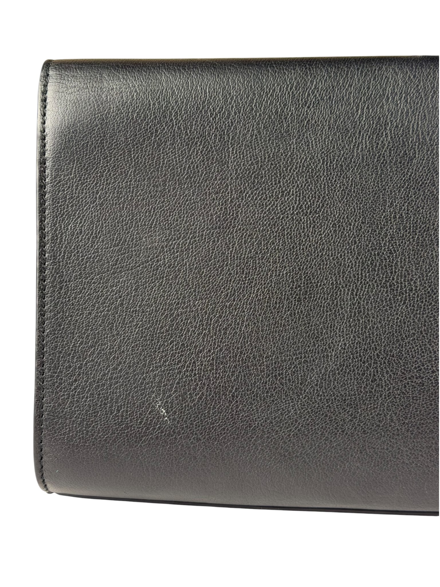 Yves Saint Laurent Black Leather Flap Clutch