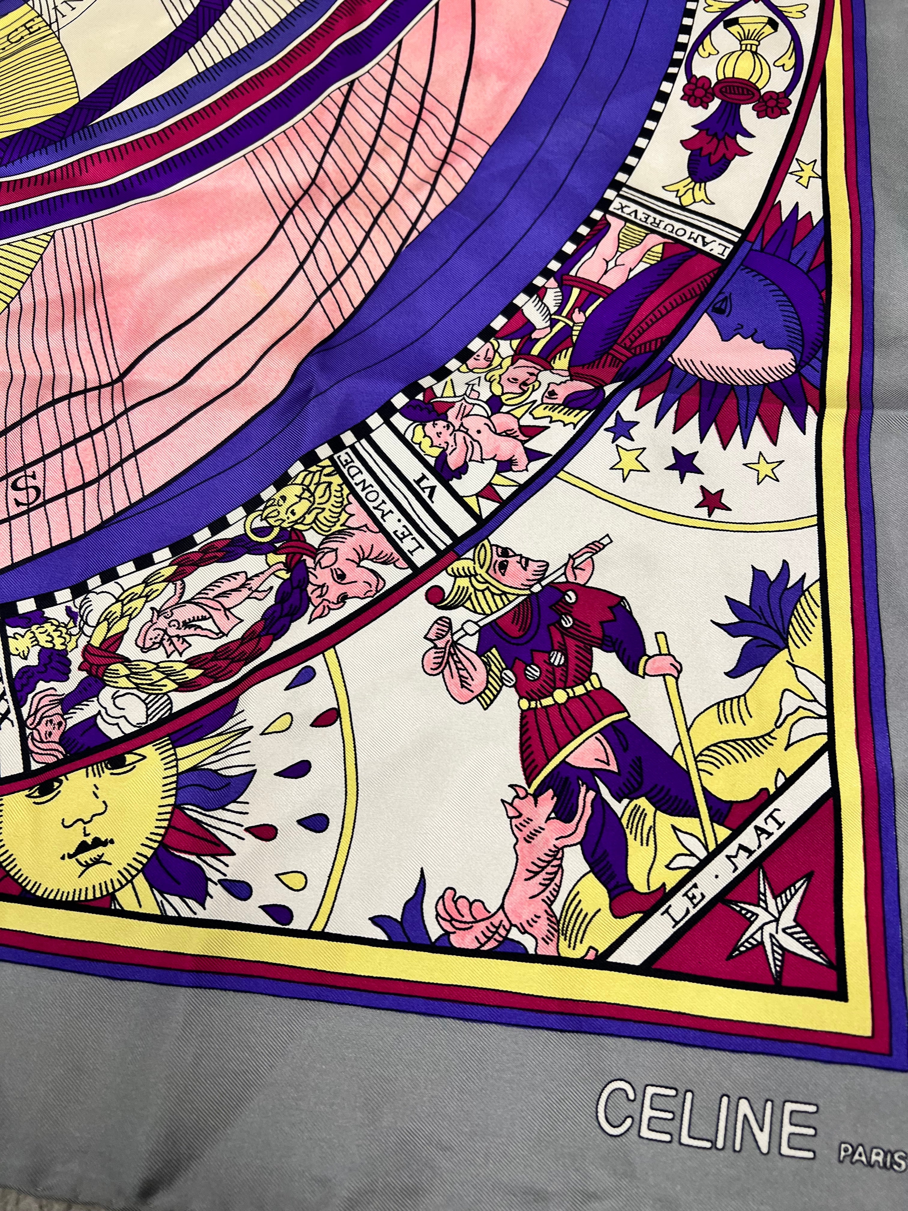 Celine Vintage Sun Scale Silk Scarf