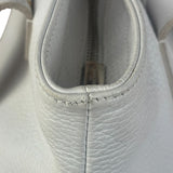 Burberry White Pebbled Leather Shoulder Bag
