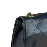 Chanel Black Diamond Stitch Flap CC Bag 1988